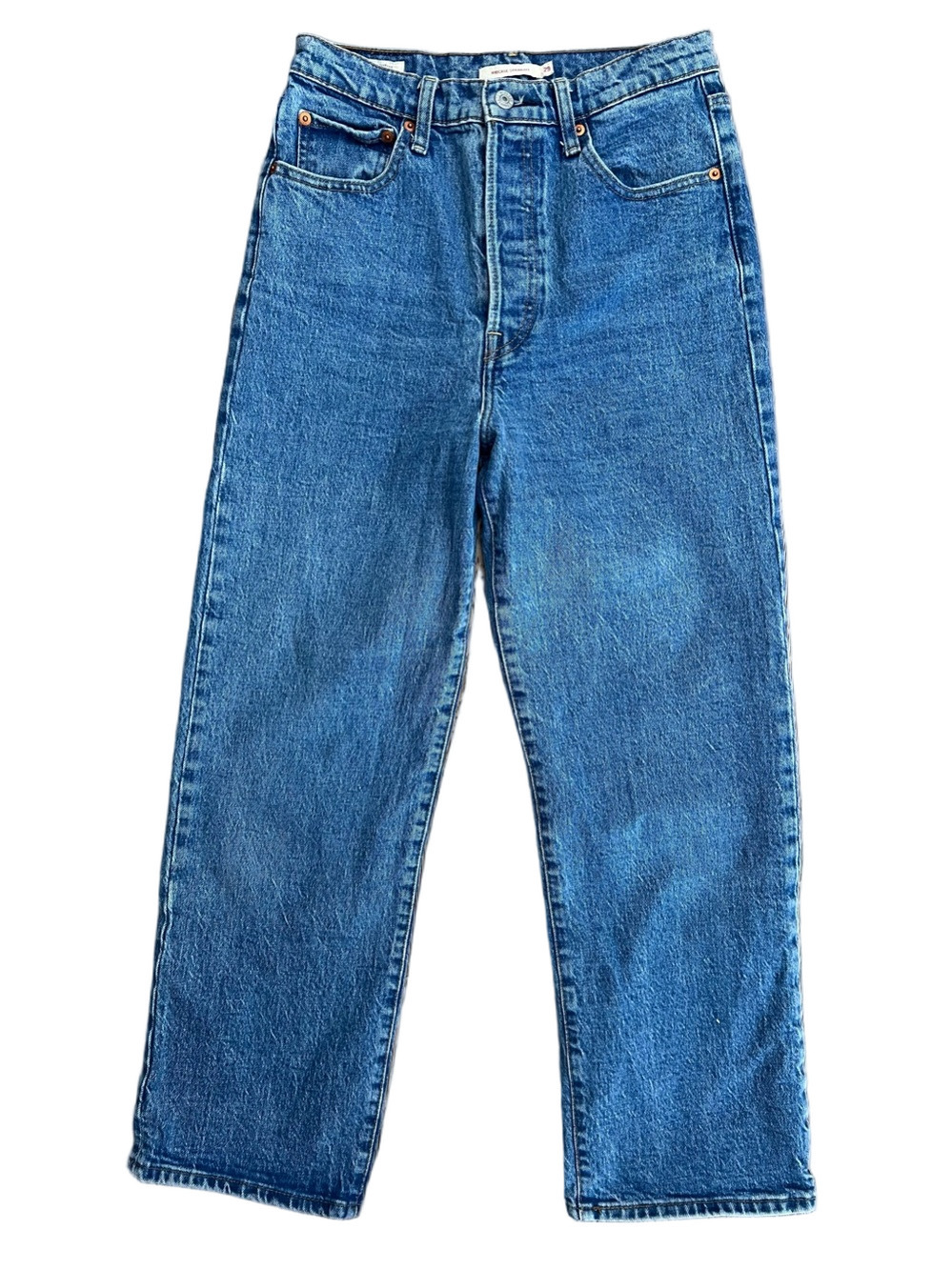 Levi’s Ribcage Straight Big E Button-Fly Jeans High Rise Medium Wash - Size 29